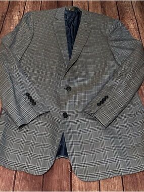 Brooks Brothers Men's Gray Glen Plaid Two-Button Blazer